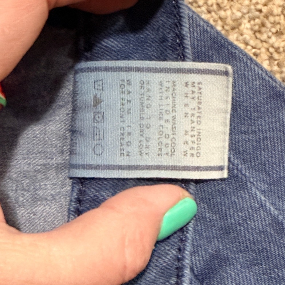 B Sides Women Jeans Wide Leg Button Fly Front Seam 27 Indigo Blue Cotton USA - Picture 3 of 12